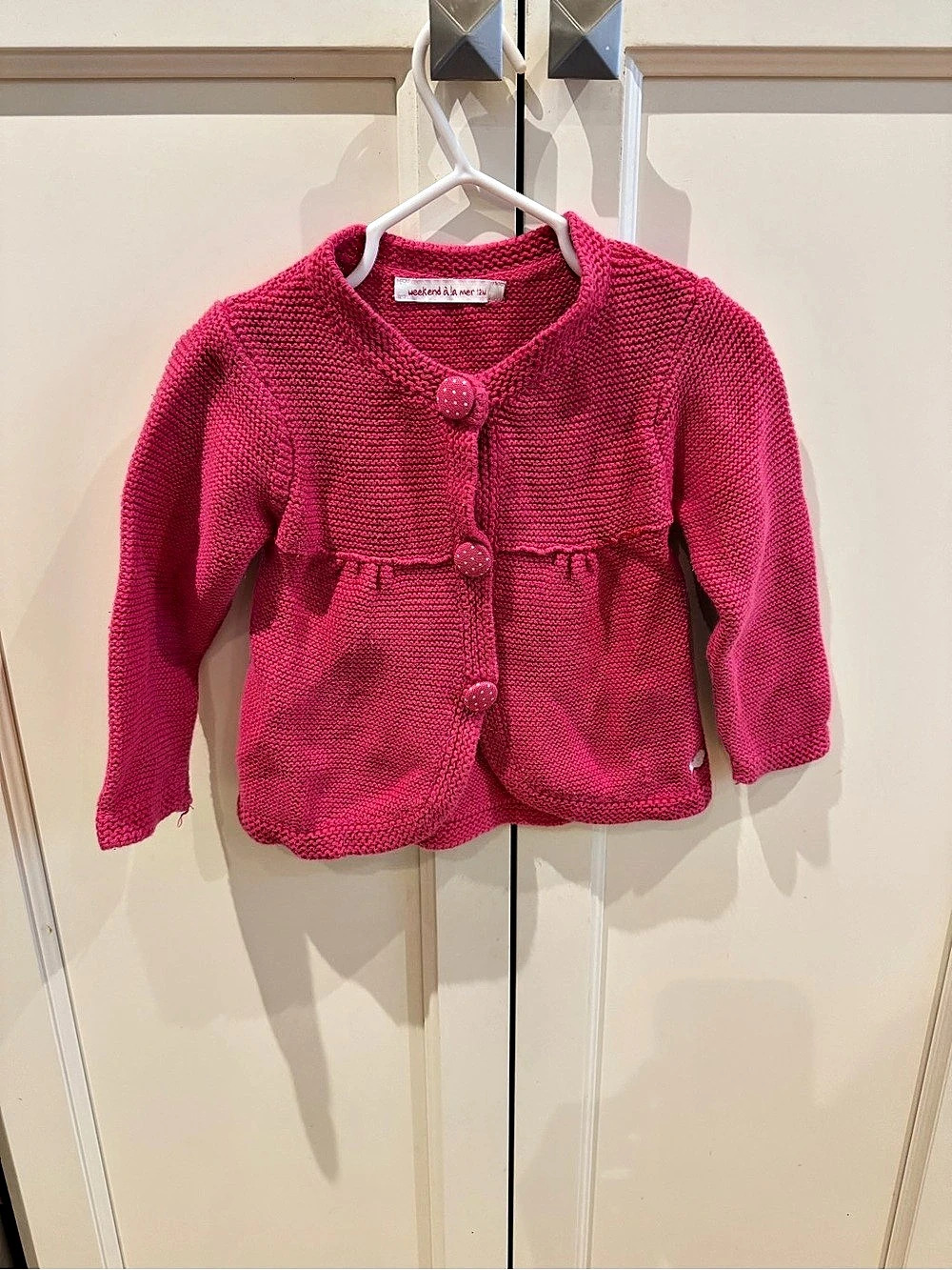 weekend à la mer Pink Knit Cardigan Baby 12M